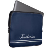 Skript Name Minimalistisch Navy Blau Laptopschutzhülle (Vorne Rechts)