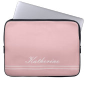 Skript Name Minimalistisch Rosa Laptopschutzhülle (Vorderseite)