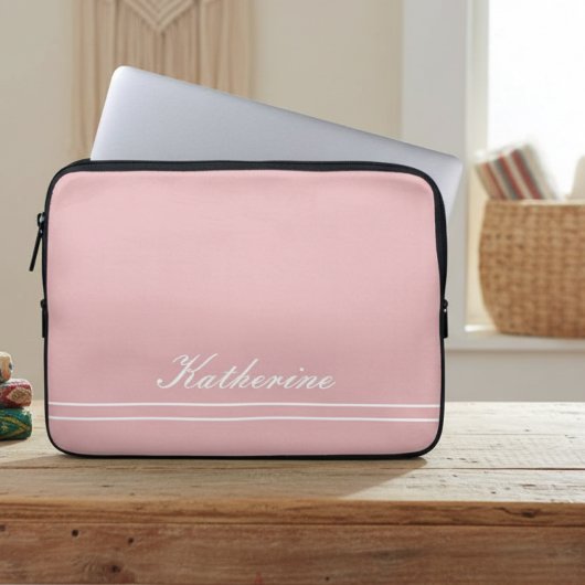 Skript Name Minimalistisch Rosa Laptopschutzhülle