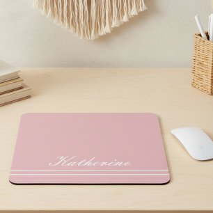 Skript Name Minimalistisch Rosa Mousepad