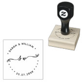 Skript-Paar-Name Anfangsbuchstabe Save the Date Ho Gummistempel (Stempel)