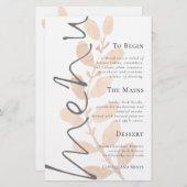 Skript-Peach-Blätter Hochzeitmenü (Vorne/Hinten)