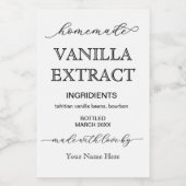 Skript Personalisierte, hausgemachte Vanilla Extra Weinetikett (Einzelnes Label)