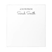 Skript-Personalisierter Name Notepad-Geschenk für  Notizblock (Vorderseite)