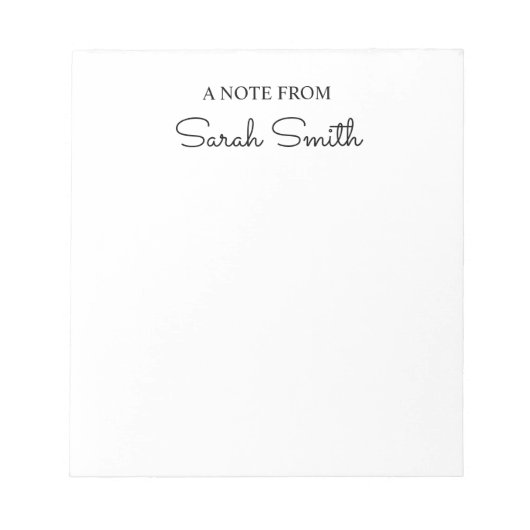 Skript-Personalisierter Name Notepad-Geschenk für  Notizblock (Vorderseite)