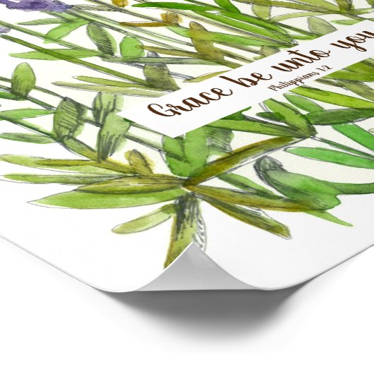 Skript Philippinen 1:2 Bibelverse Lavender Poster (Ecke)