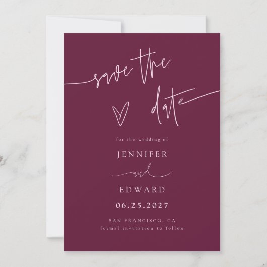 Skript Preiselbeer-Hochzeit Termin vormerken Save The Date (Vorderseite)