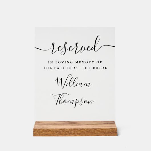 Skript reserviert Vater der Brautdenkmal Acrylschild (Vorderseite)