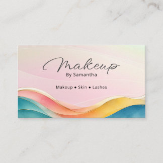 Skript Rosa Regenbogen-Wellendesign | Visagist Visitenkarte