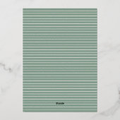 Skript Salbei Grün Folie Hochzeit speichern das Da Folieneinladung (Rückseite)