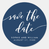 Skript Save the Date bearbeiten ändern Runder Aufkleber (Vorderseite)