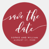 Skript Save the Date bearbeiten ändern Runder Aufkleber (Vorderseite)