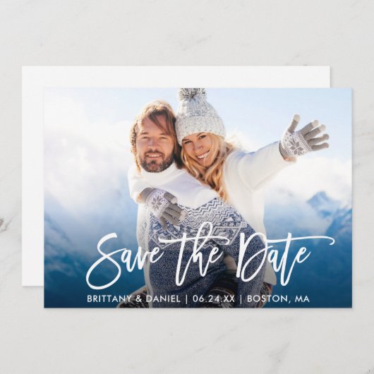 Skript Save the Date Couple Foto W Card (Vorne/Hinten)
