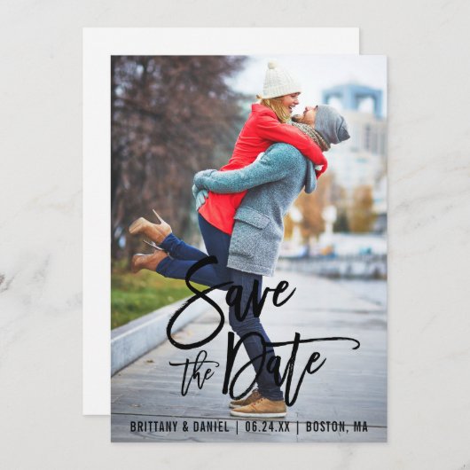 Skript-Save the Date-Foto-Verlobung Save The Date (Vorne/Hinten)