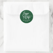 Skript Save the Date Grüne Umschlag Aufkleber (Tasche)