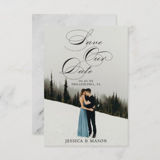 Skript-Save the Date-Karte - Daten speichern RSVP Karte (Vorne/Hinten)