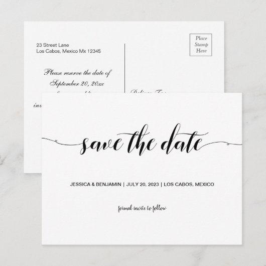 Skript Save the Date Postkarte (Vorne/Hinten)