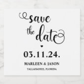 Skript Save the Date Schaumweinetikett (Einzelnes Label)