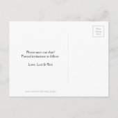 Skript-Schriftart Save the Date Foto-Postkarte Ankündigungspostkarte (Rückseite)