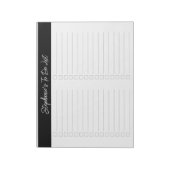Skript Schwarz & Grau 8,5x11 Zweispaltige Checklis Notizblock (Rotiert)