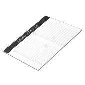 Skript Schwarz & Grau 8,5x11 Zweispaltige Checklis Notizblock (angewinkelt)