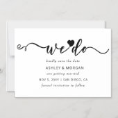 Skript Schwarz-Weiß-Herz machen wir Save the Date Magneteinladung (Vorderseite)