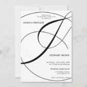 Skript Schwarz-weiß in einer kalligraphischen Hoch Einladung (Vorderseite)