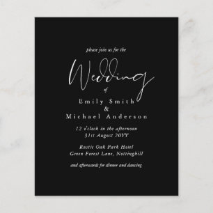 Skript Schwarz-weiße Typografie Einfaches Hochzeit