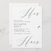 Skript Seine + ihre Paare Dusche Engagement Party Einladung (Vorne/Hinten)