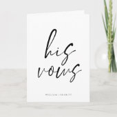 Skript Seine Vows Hochzeitskarte Karte (Vorderseite)