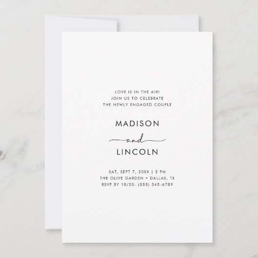 Skript Sie sagte Ja Engagement Party Beach Foto Einladung (Rückseite)