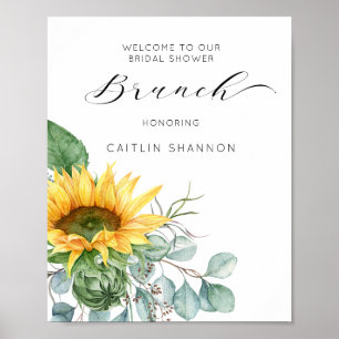 Skript-Sonnenblumen-Braut-Shower-Brunch-Willkommen Poster