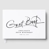 Skript-Typografie-Minimalistischer-Meilenstein-Geb Gästebuch (Vorderseite)
