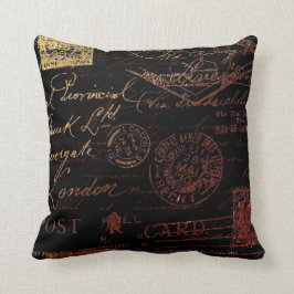 Skript und Briefmarke Kissen