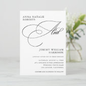 Skript und QR-Code für weißes und schwarzes Foto Einladung (Stehend Vorderseite)