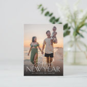 Skript und Sans flache neue Jahre Postkarte Vertik (Stehend Vorderseite)