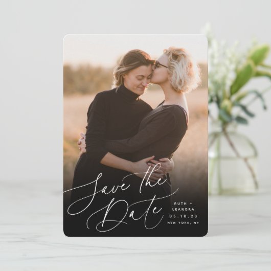 Skript | Vertikales Foto Save The Date (Stehend Vorderseite)