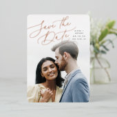 Skript | Vertikales Foto Save the Date Folieneinladung (Stehend vorne)