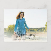 Skript Vielen Dank Foto Abschluss Postkarte (Vorderseite)