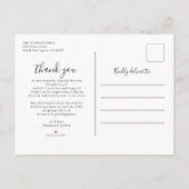 Skript Vielen Dank Foto Overlay Baby Birth Announc Ankündigungspostkarte (Rückseite)