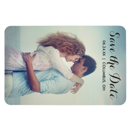 Skript Vollblutes Foto Speichern des Datumsfenster Magnet (Horizontal)