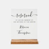 Skript vorbehalten Mutter des Groom-Gedenkmals Acrylschild (Vorderseite)