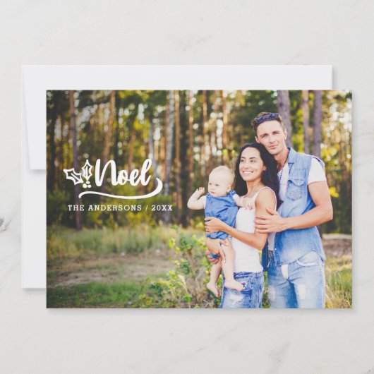 Skript Weihnachten Foto Moderne Urlaubsfotokarten (Vorderseite)