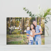 Skript Weihnachten Foto Moderne Urlaubsfotokarten (Stehend Vorderseite)