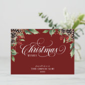Skript-Weihnachtsgeschenk Feiertagskarte (Stehend Vorderseite)
