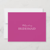 Skript White & Magenta Bridesmaid-Vorschlagskarte Save The Date (Vorderseite)