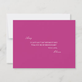 Skript White & Magenta Bridesmaid-Vorschlagskarte Save The Date