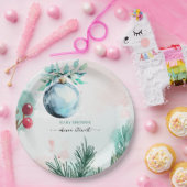 Skript Winter Weihnachten Junge Baby Shower  Pappteller (Party)