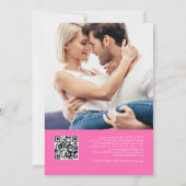Skript Wir machen Foto QR Code Hot Pink Hochzeit Einladung (Rückseite)