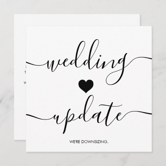 Skript Wir verkleinern kleinere Hochzeitsupdates Ankündigung (Vorne/Hinten)